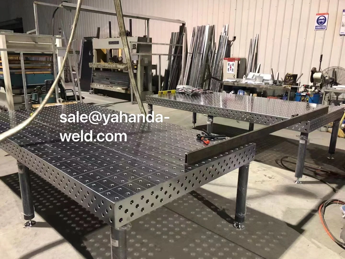 3D Nitrided / Hard Chromed Steel Welding Table D16/D22/D28 with Hydraulic Scissor Lifter for Different Working Height Requests