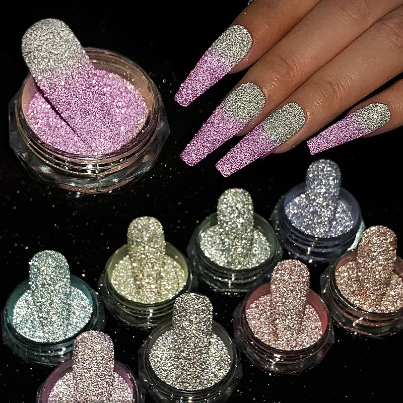 Nail Supplies Diamond Light Reflective Mermaid Aurora Pigment Shining Temperature Variable Explosive Diamond Nail Powder