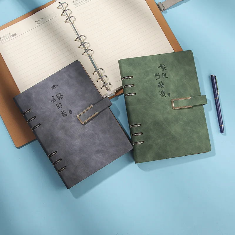 Оптовая продажа цветной блокнот из искусственной кожи с 9 кольцами роскошная бумага для письма Обложка книг A3 A4 A5 индивидуальный чехол принтом