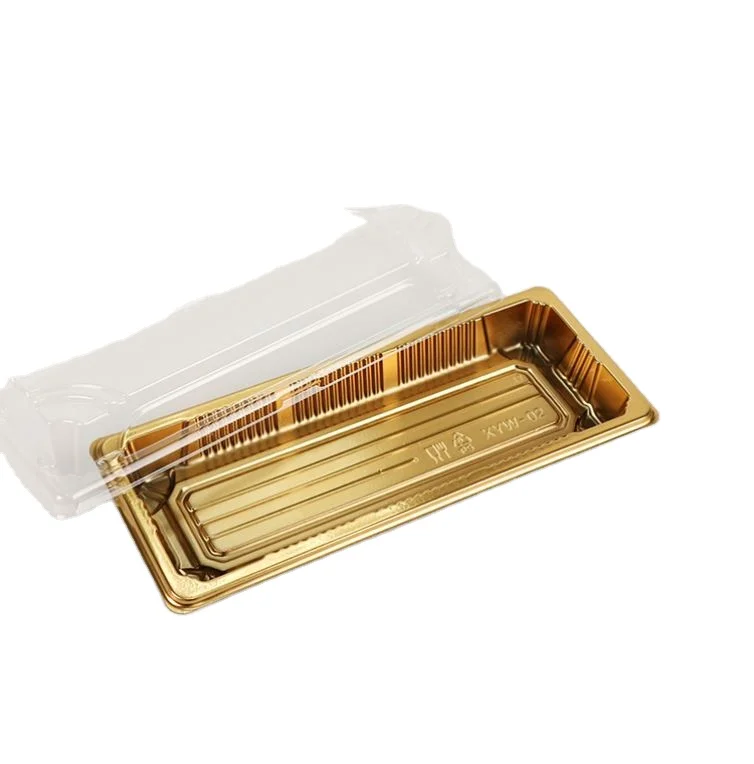 New Design Golden Rectangular Plastic Tray With Lid