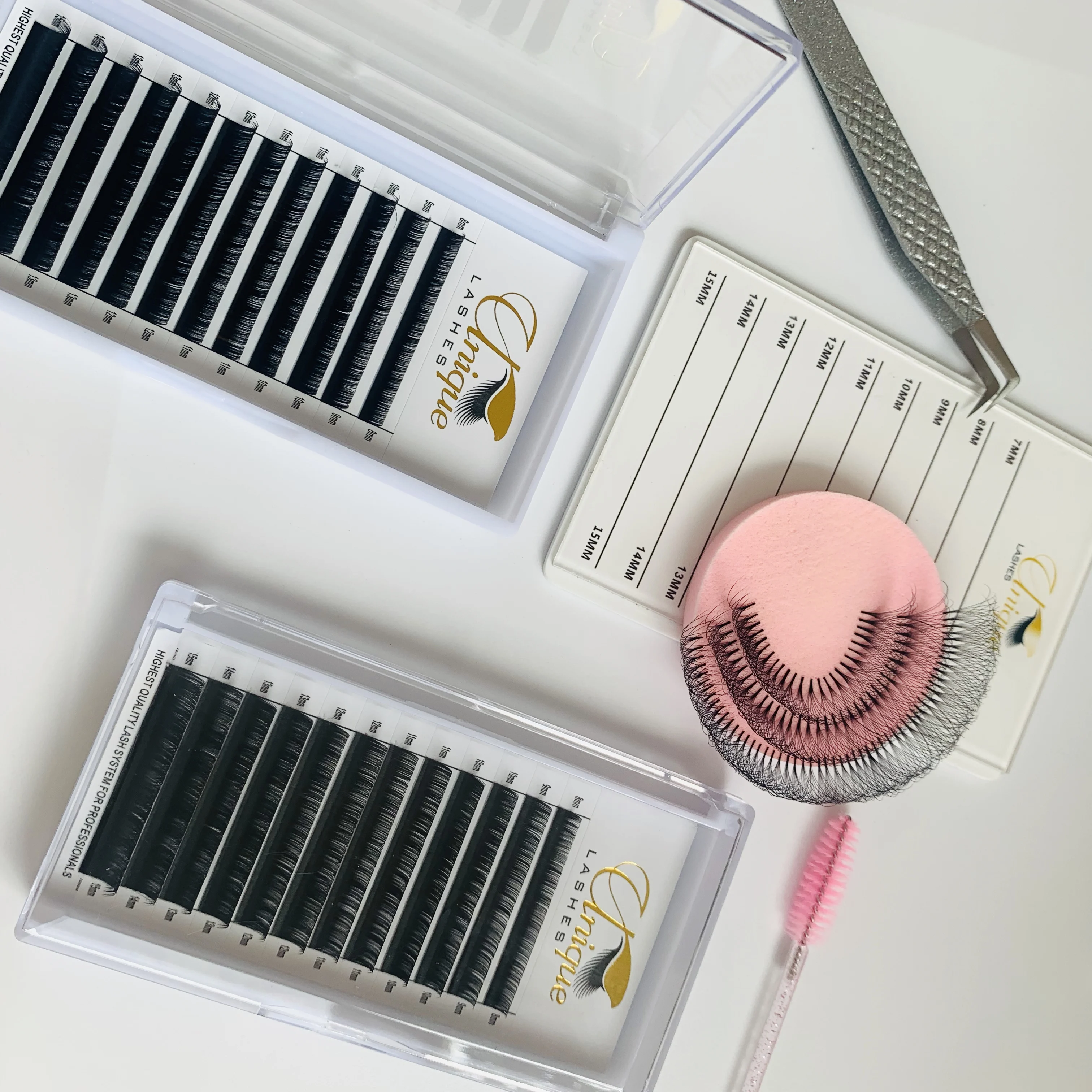 Individual Classic Lashes Premium PBT B C CC D DD Curl Single Mink Individual False Eyelash Extensions