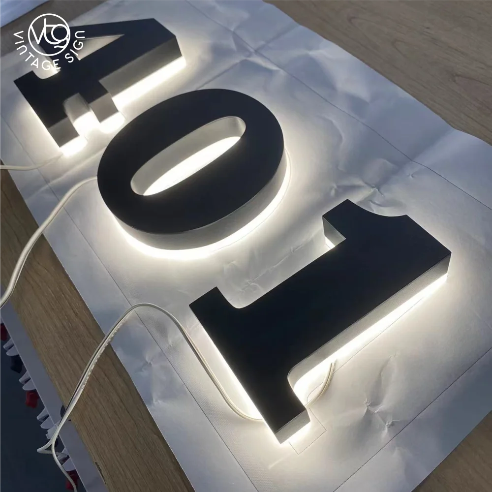 Custom 3d Signage House LED Light Names Outdoor Halo Lit Sign Acrylic Signs How To Make Backlit Letters With Factory Prices