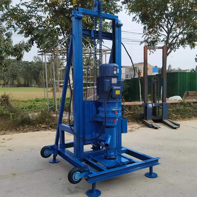 Household Multifunctional 100m Electric Hydraulic Water Well Drilling Rig Portable Irrigation Machinery