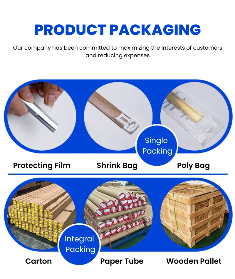 NIUYUAN Customized Production Side Open Aluminum Square Edge Tile Trim