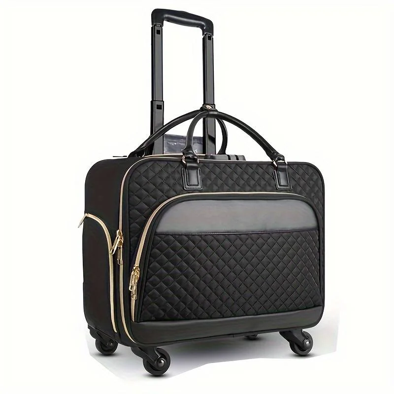 Custom High Quality 17inch Rolling Water Resistant Laptop Bag With Wheels And Lock Rolling Briefcase For Women