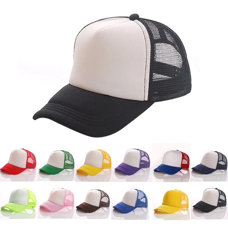  High Quality Cotton Embroidery Logo Foam Trucker Hat Vendor Custom Printing Two Tone Men Women 5 Panel Mesh Hats