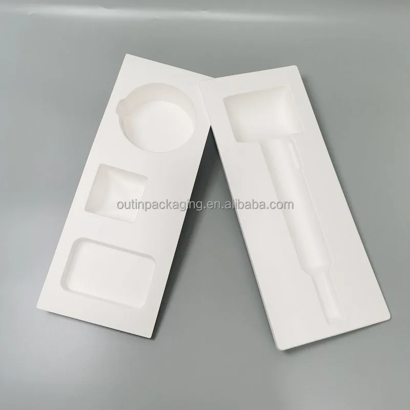 Custom Logo eco friendly Wet Pressed Recycled Sugarcane Bagasse Disposable Molded Paper Pulp Tray Consumer Electronics packaging