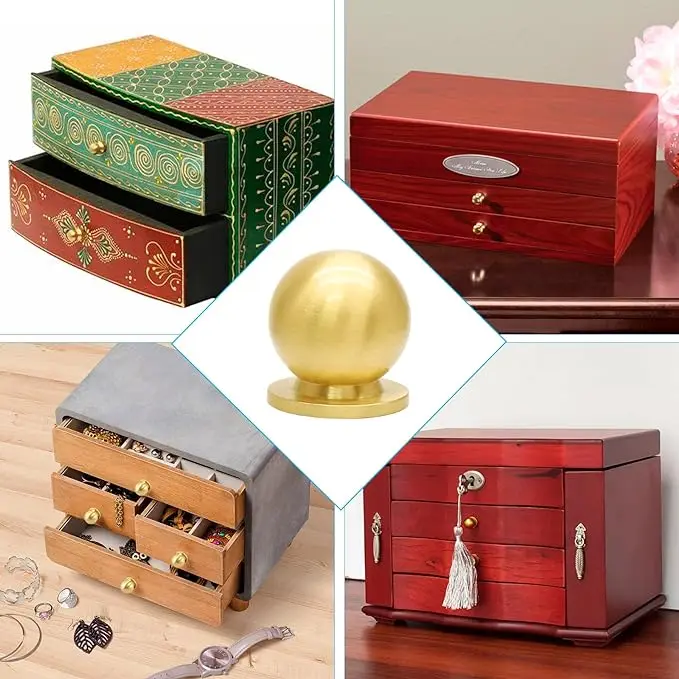 Brushed Solid Brass Ball Shape Funiture Dresser Knob Gold Kitchen Cabinet Drawer Knobs for Furniture Cabinet Cupboard Door