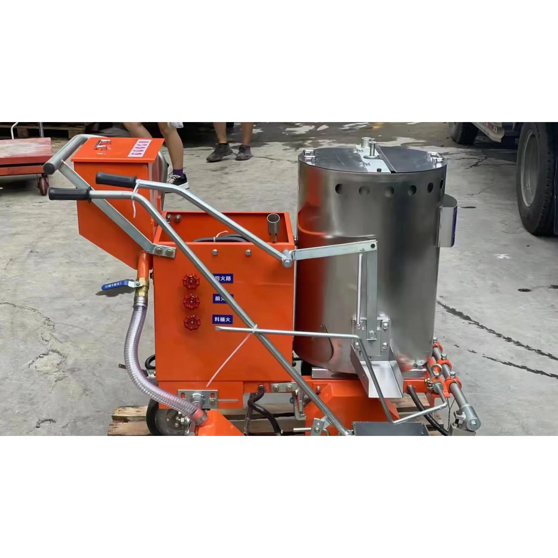Manufacturer Thermoplastic Paint Hand-Push Road Line Marking Machine for Pavement Zebra Line Painting