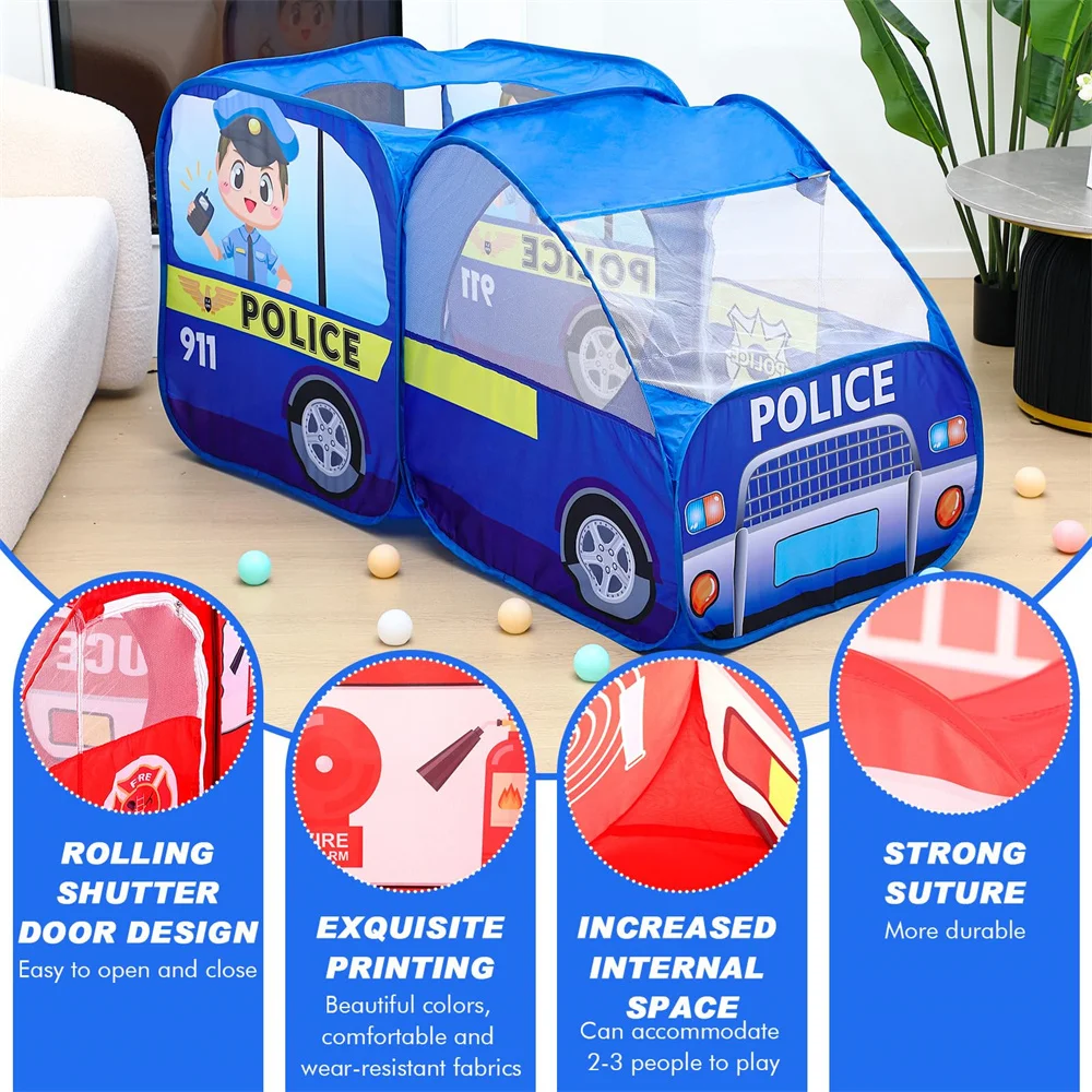 Kids Foldable Indoor and Outdoor Playhouse Vehicle Toys for Girls and Boys Fun Interesting Play Gift Prop