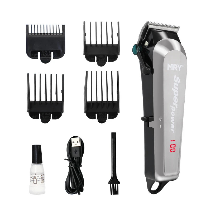 MRY Hot Selling Hair Trimmer Professional Hair Clipper Salon Series Barber Clipper LED Show Electric Hair Shaver for Men Barber