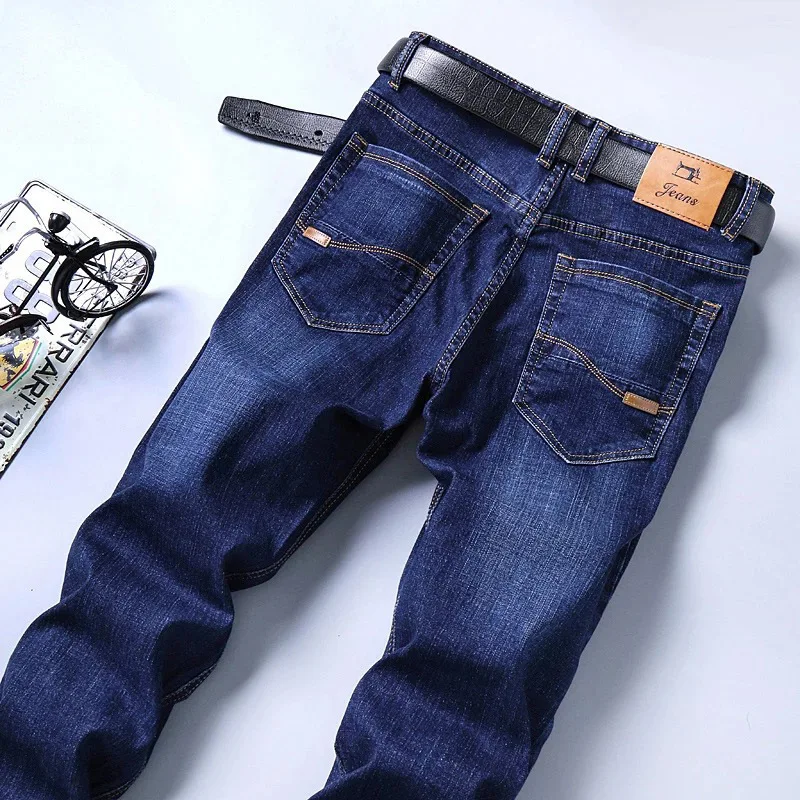 wholesale good price High quality black and blue men european straight trousers brands classic jeans