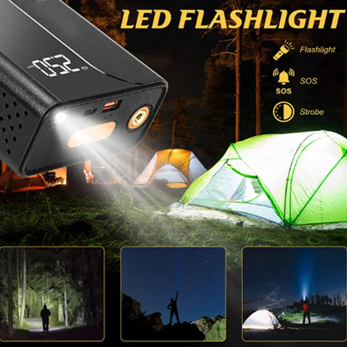 4 in 1 10400mAh portable car jump starter with air compressor Auto Repair Tools