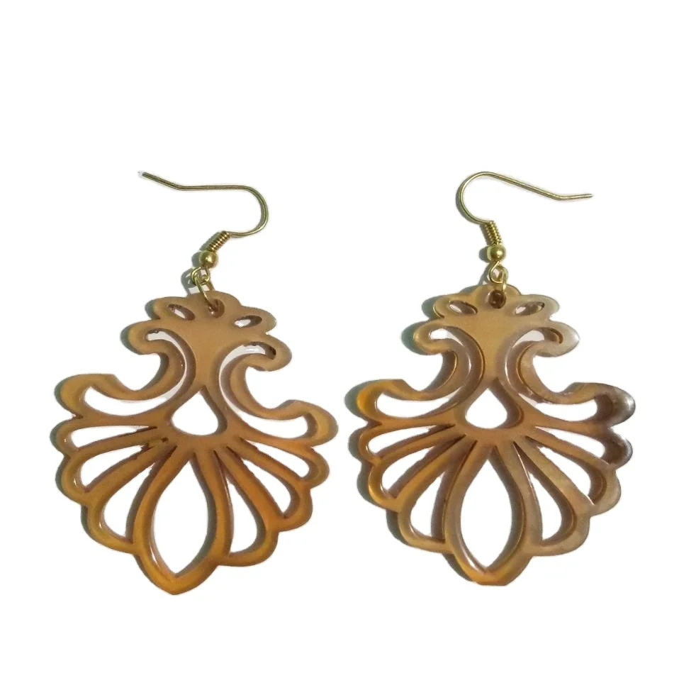 Hand Carved Horn Earrings Modern Design Fashion Earrings for Womens at Bulk Price