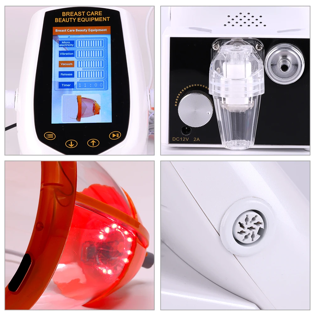 new design 24pcs suction cups micro current led butt lifting breast enlargement vacuum therapy machine