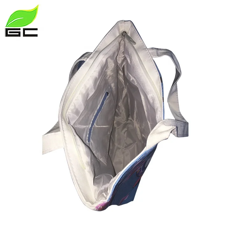 Promotional Customized High Quality Linen Printed Handbag with Own Design