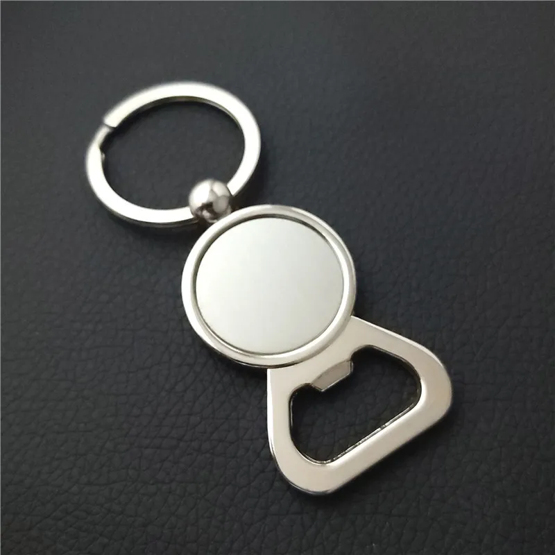 Bottle Opener Keyring Zinc Alloy Beer Bar Tool Beer Opener Keychain Custom Logo Blank Metal Key Chains