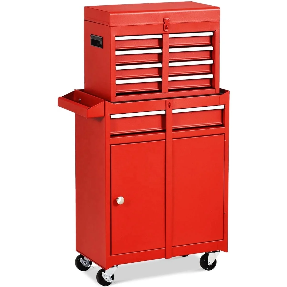 Mobile 4 Wheels Roller 5 Drawer Tool Box Trolley Cart Black Workshop Heavy Duty Metal Tool Cart with Wheels