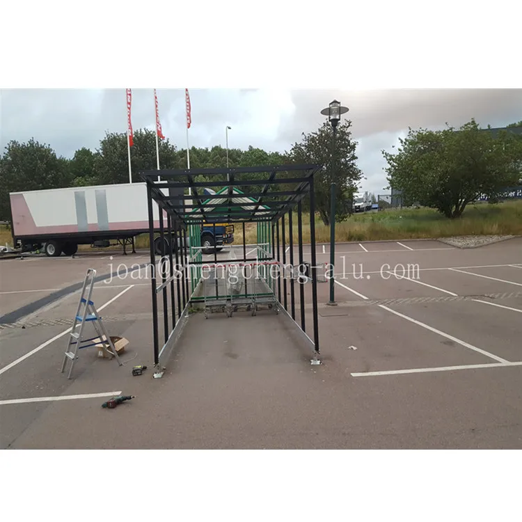 Customizable Storage Shelter for Supermarket Shopping Trolleys/Carts PVC Coated Steel Frame Galvanized Material Canopy Carport