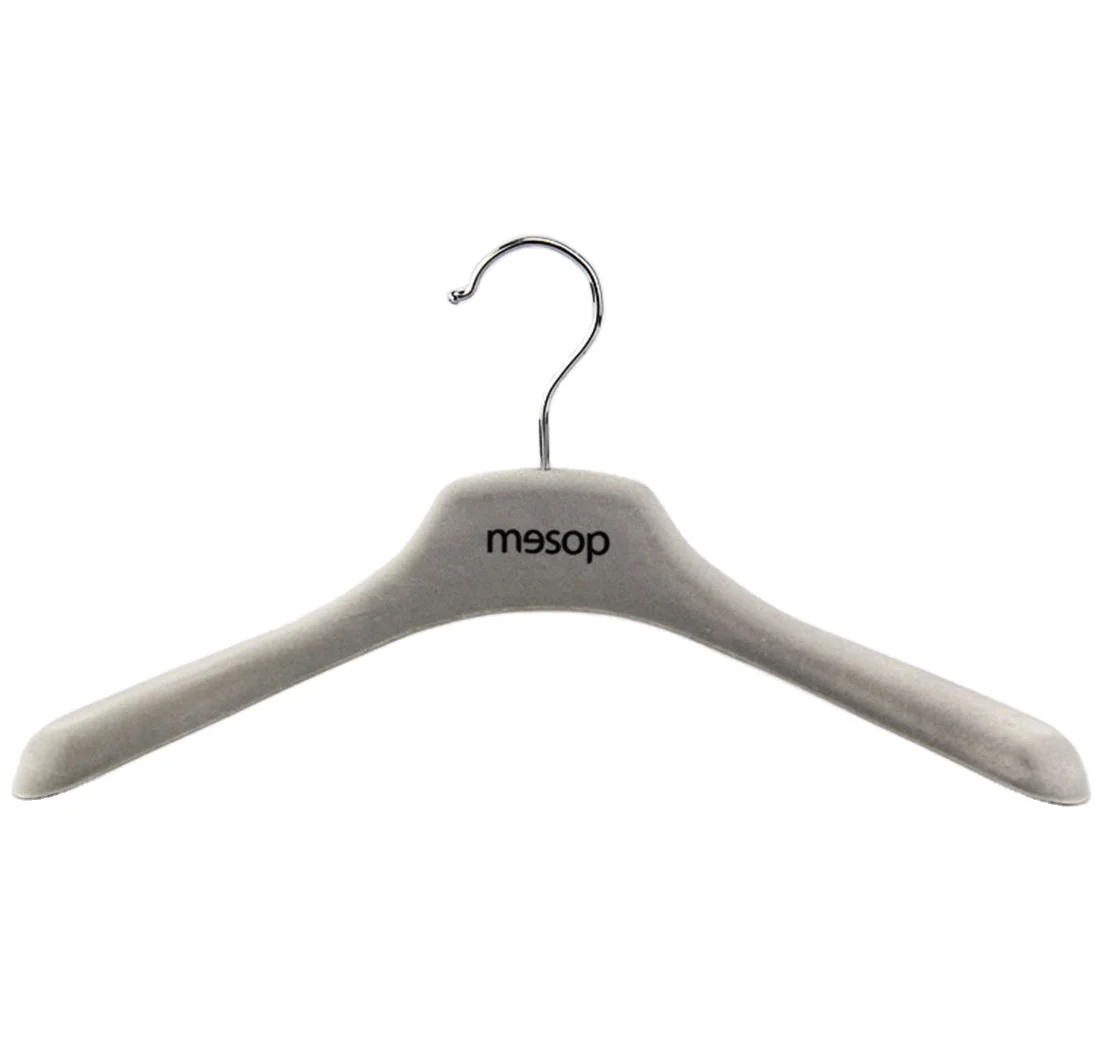 VPT96 black customized velvet plastic clothes hanger