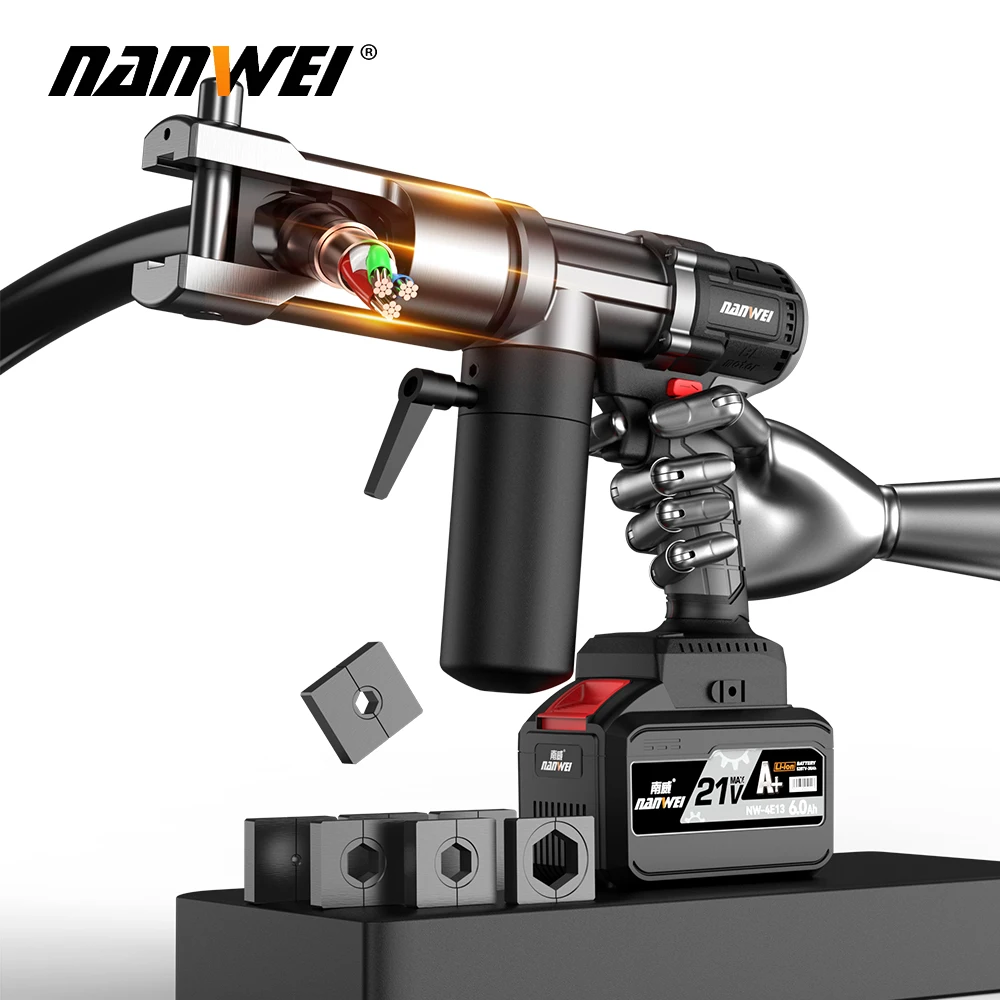 21V Brushless Lithium Hydraulic Clamp Charging Voltage Connecting Clamp Electric Wire Pressing Clamp Electric ToolS