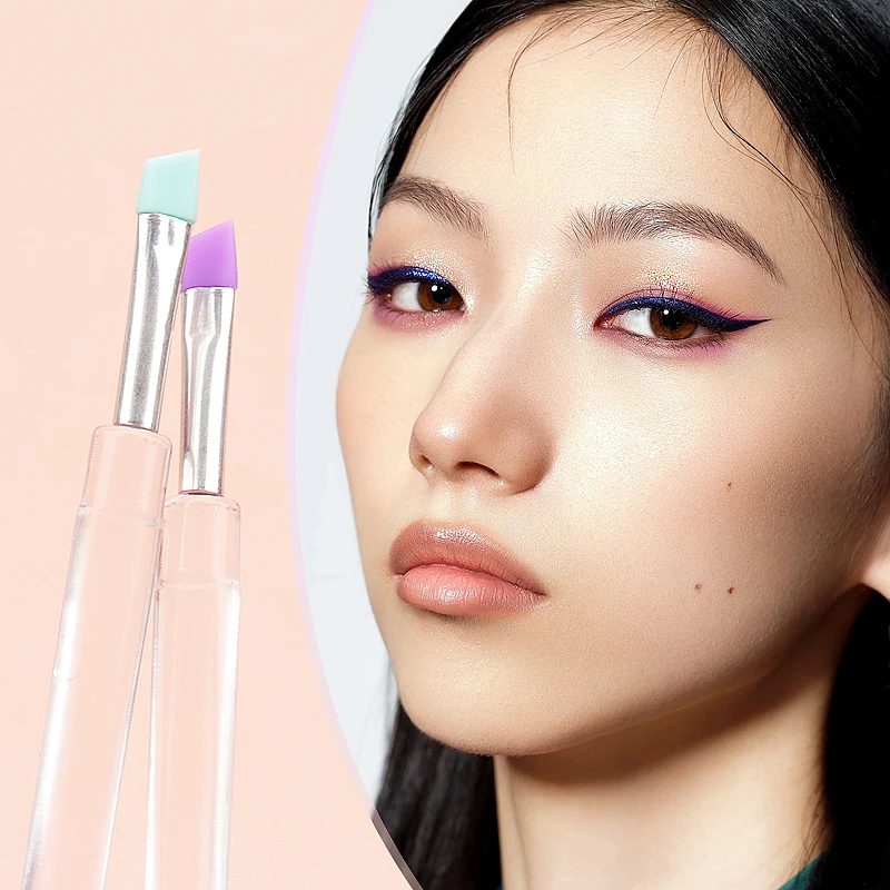 Soft Silicone Eyebrow Eyeliner Makeup Brush With Cap For Women Makeup Tool