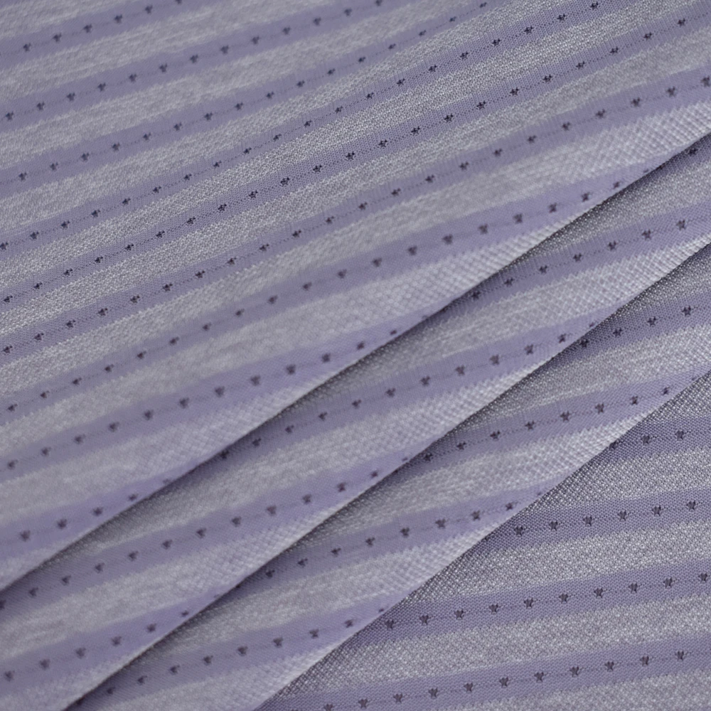 Popular textile nylon spandex polyester stripe single jacquard mesh knit fabric for T-shirt