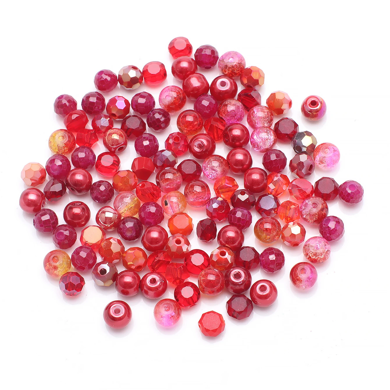 Zhubi 6mm Cheap Assorted Crystal Beads Mix 100pcs Faceted Round Glass Beads for DIY Jewelry Making Bracelets