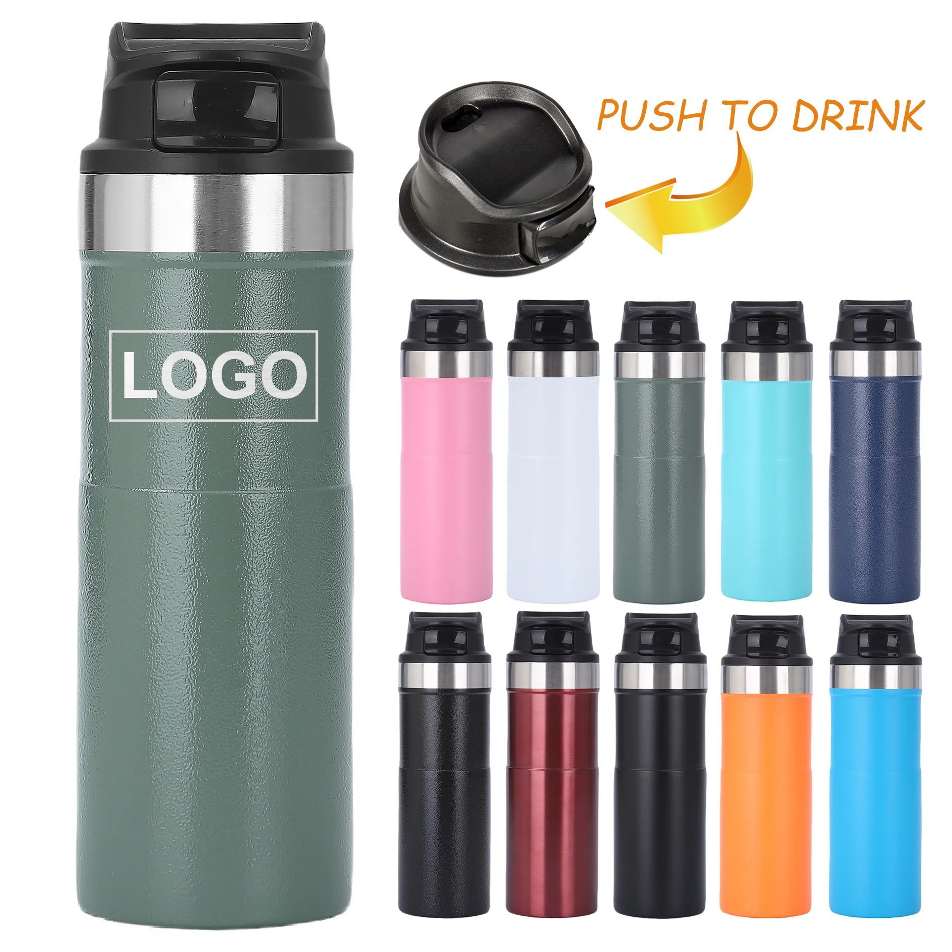 Bpa Free Classic Trigger Action Tumbler 16OZ Double Walled Insulated Vacuum Sports Portable Water Bottle