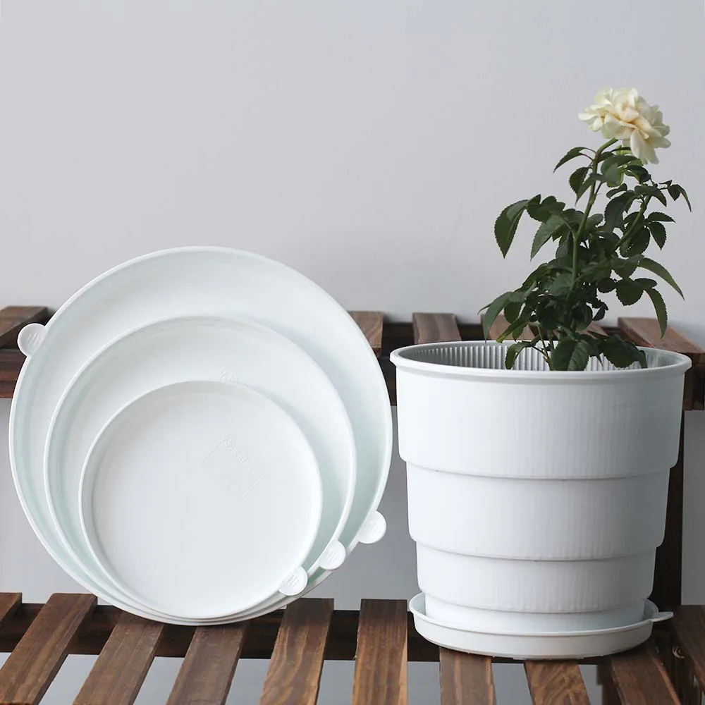 
Flower Pots Saucer Plastic Planters Tray Black white Plastic Plant Saucer Drip Tray For Pots 