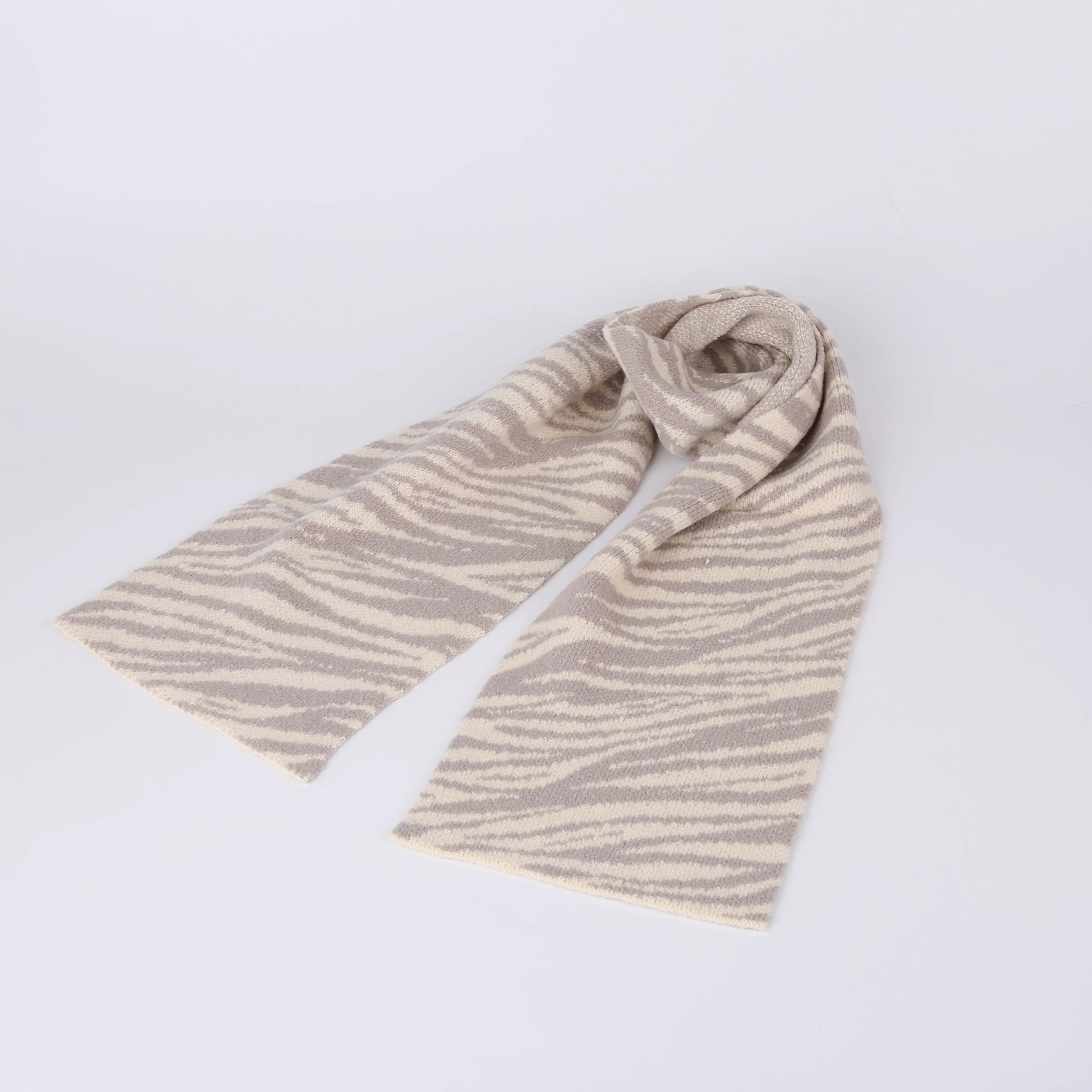 Zebra Pattern Scarf With Free Custom Sample Warm Luxury Knitted Fitted Candy Colors Winter Fashion Designer Women  Scarves