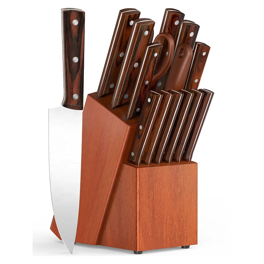 High quality stainless steel kitchen chef knives kitchen set professional kitchen knife block set