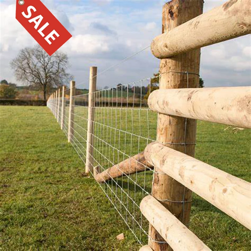 Hot Dip Galvanized Grassland Wire Mesh Fence with Coated Rail Trellis Metal and Iron Frame Wood Frame Fencing Gate for Cattle