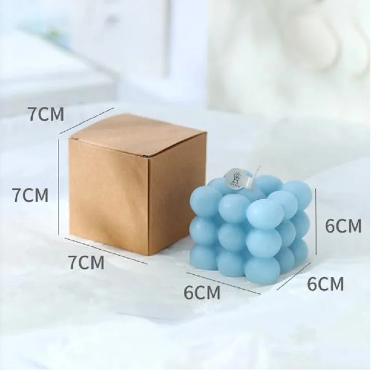 Best Selected colored Mini Cube Bubble Shaped Wax Candle Aromatherapy 3D Rotating Candle Mold for Home Lighting