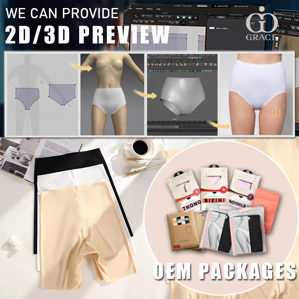 Custom Logo High Waist Boyshorts Breathable Women Boxers Underwear Pure Cotton Crotch Seamless Ladies Boxer Panties