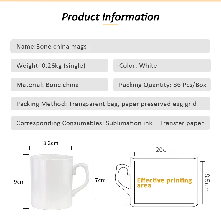 Customized blank sublimation bone china mags wholesale logo 340ml glossy cheap sublimation mugs
