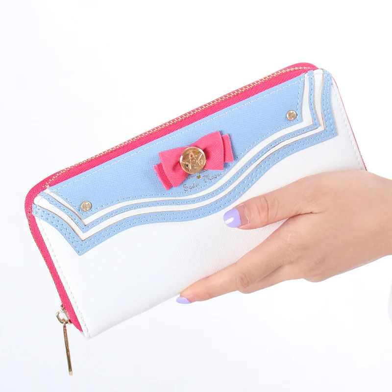 Langrenhu Kawaii Cute Cartoon Bag Anime Purse Long Zip Coin Pocket Card Captor SAKURA Sailor Moon Wallets For Women