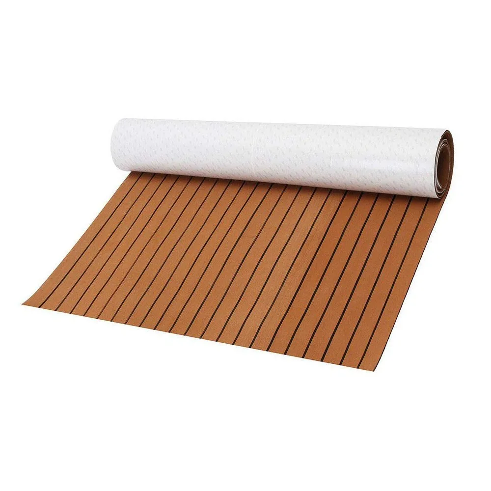 Free Sample Custom 94in*47in 6mm Synthetic Strong Adhesive Foam Teak Sheet Faux Boat Decking Marine Mats Eva Boat Flooring