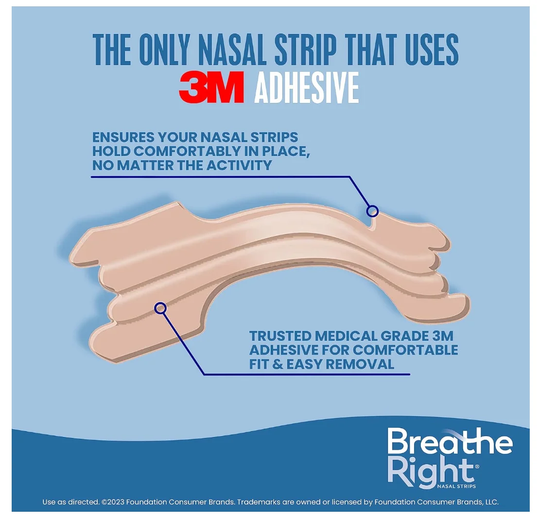 Breathe Right Original Nose Strips to Reduce Snoring and Relieve Nose Congestion, Tan, 30 Count