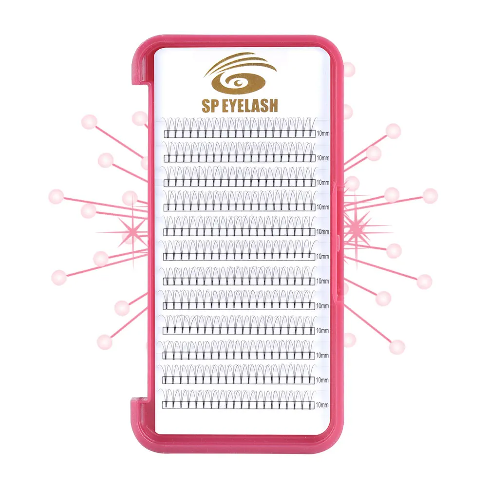 Wholesale factory price private custom packing Russian volume lashes pre made fan lashes w luxury lash silk eyelash extension