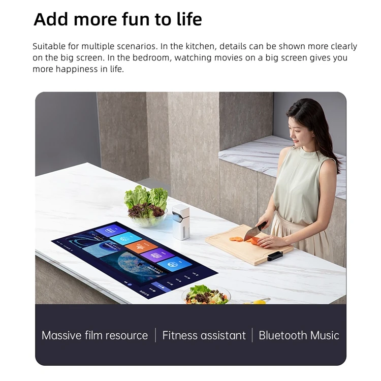 Mini Projector DLP - 5G WiFi Portable DLP Projector with 1080P Movie Projector 200 ANSI Lumen, Built-in Android 9.0 System