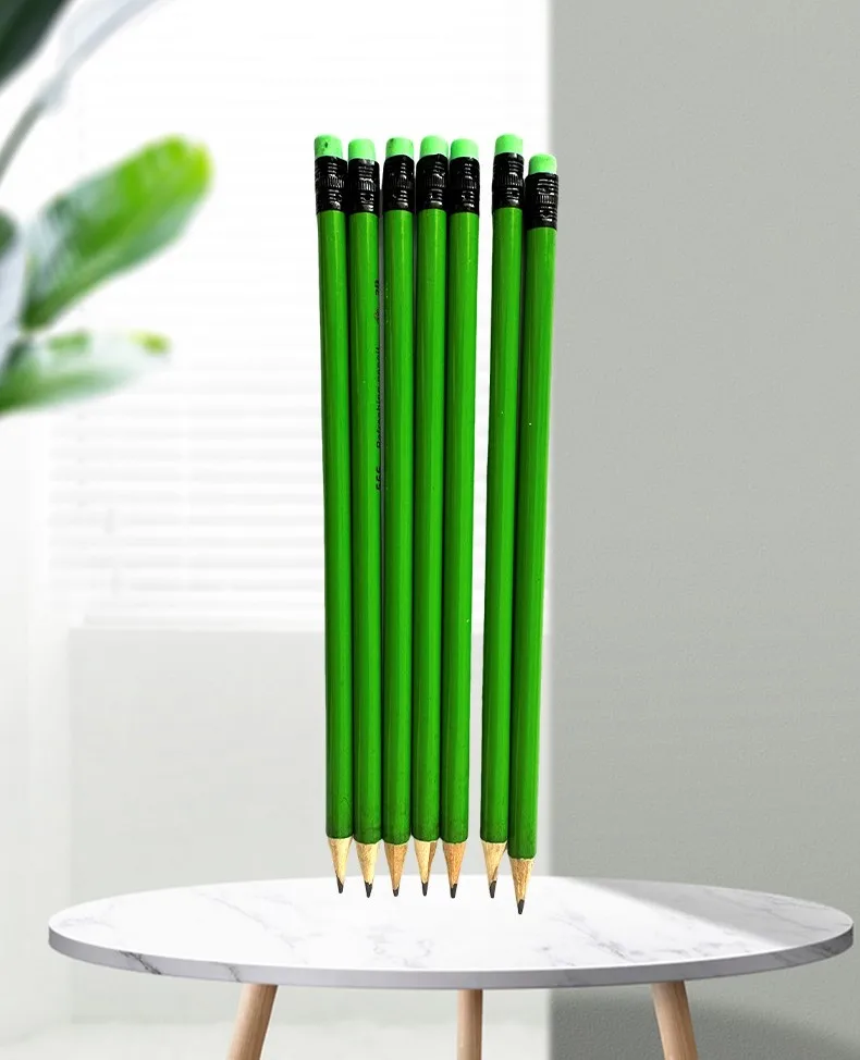 Wholesale School Stationery Supply Standard Pencils HB Wooden Pencil with Custom Logo Printed for Children