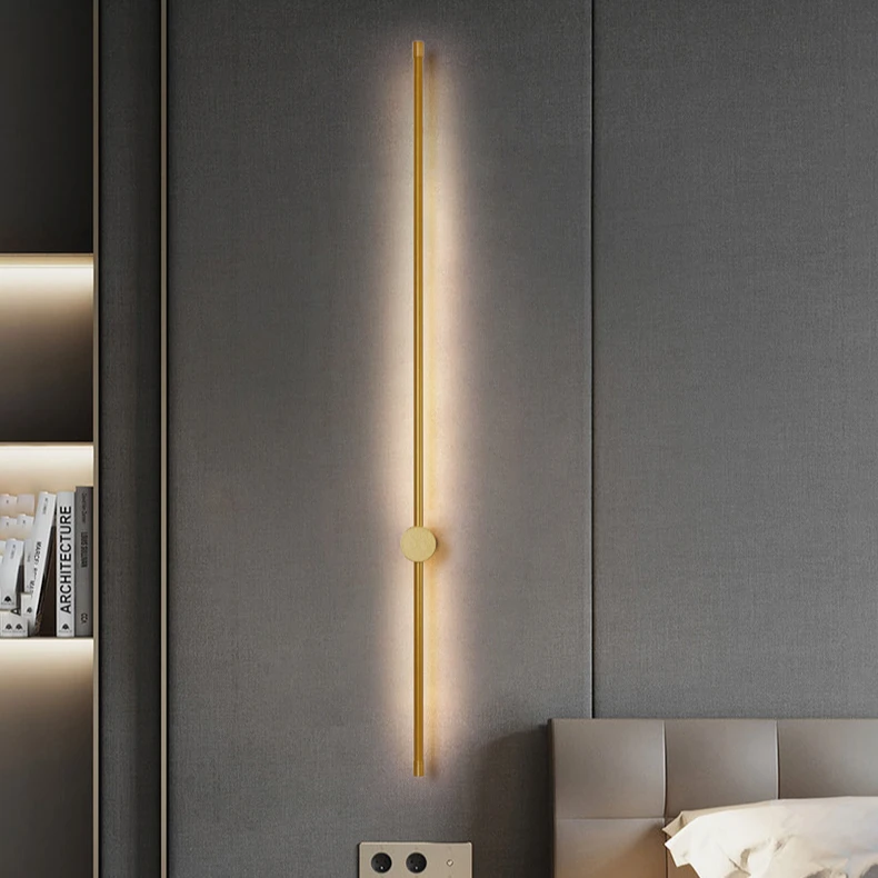 Minimalist long strip living room backdrop LED wall lamp classic corridor aisle acrylic iron wall light 60 80 100 120cm