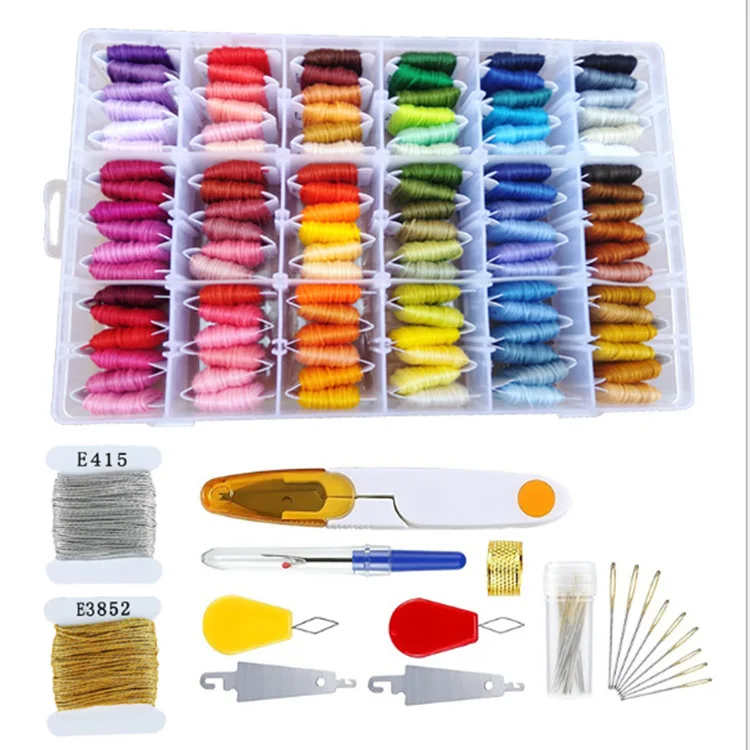Charmkey embroidery floss set including 50 colors home diy cross stitch thread tools