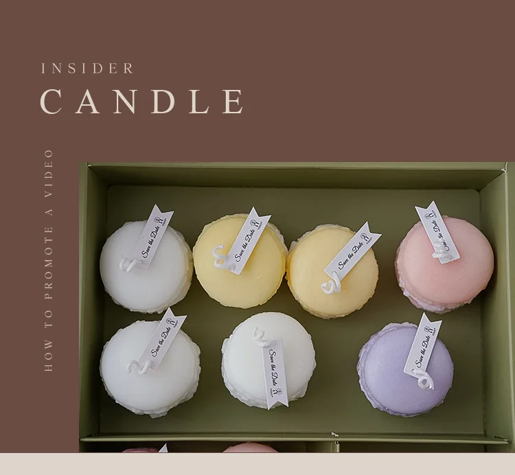Jinmai Decorative Luxury Candle and Packaging Paraffin Soy Wax Color Macarons Candles