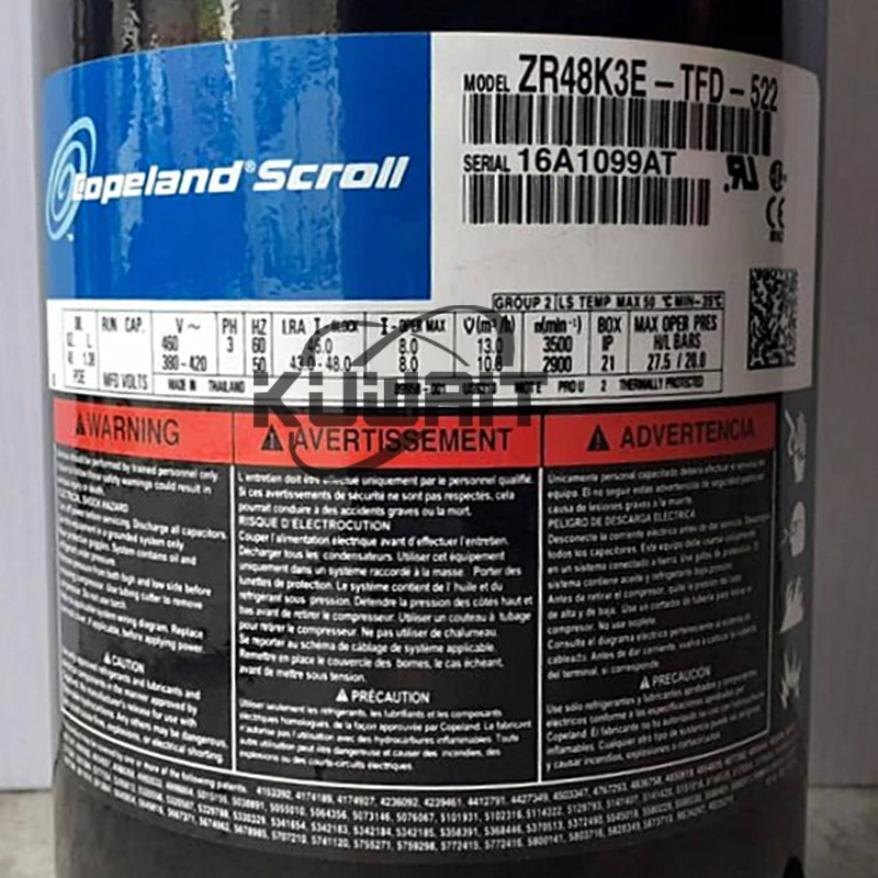 Горячие продажи COPELAND компрессор 4HP кондиционер Холодильный компрессор ZR48K3E-TFD-522 ZR47KC-PFJ-522