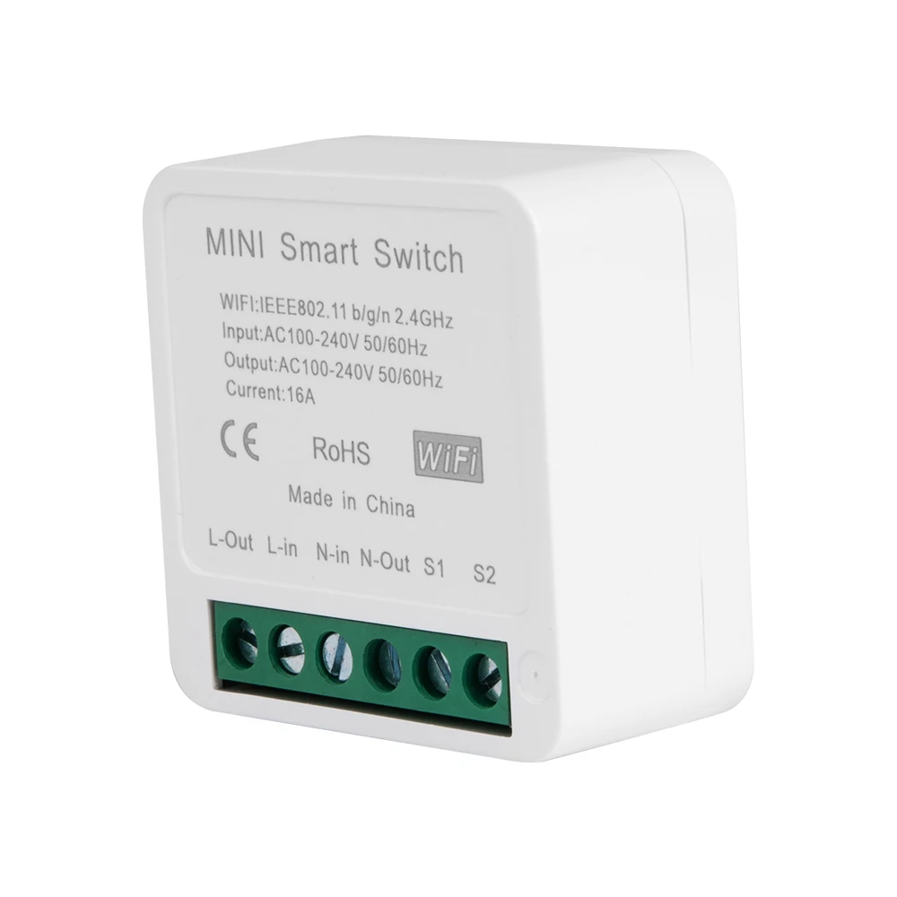 
MINI Wifi DIY Smart Switch Two Way Wiring Home Automation Modules Compatible With Alexa Google Home Hidden Breaker Tuya 