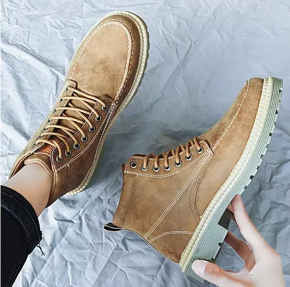 PVC Injection Men Ankle Work Boots With Lace Up