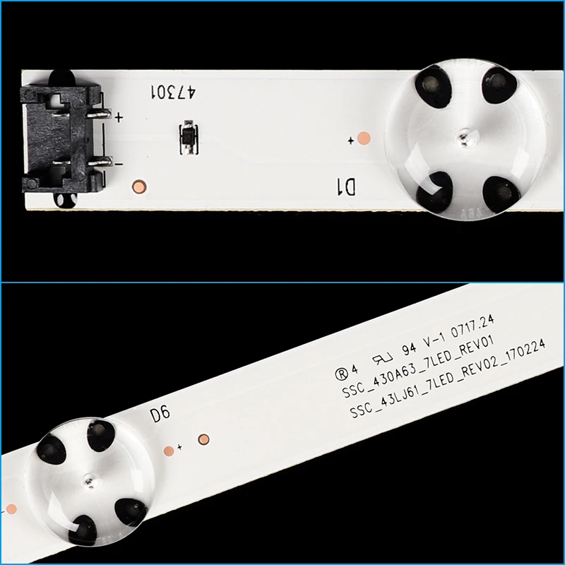 Светодиодная лента для подсветки телевизора LG Innotek 17Y 43inch_A-type led_ARRAY_REV0.0 LC43490059A SSC_430A63_7LED_REV01 светодиодные