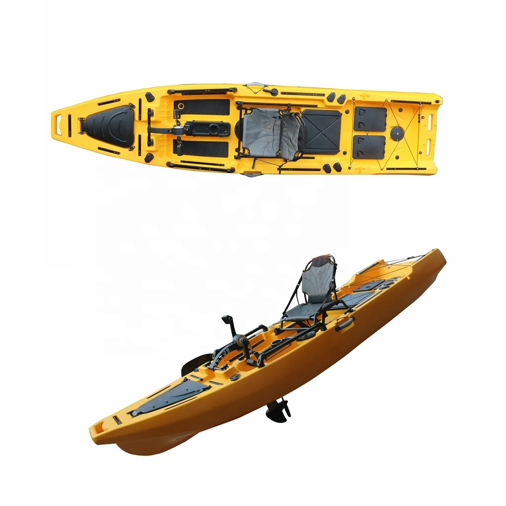 Material Single Fishing Kayak Pedal Kayak Electric Motor Kayak Professional LLDPE Plastic Vicking 12.5ft ORCA Lakes & Rivers